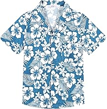 APTRO Boy's Hawaiian Shirt Tropical Beach Casual Summer Shirt with Pocket Short Sleeve 4-15 Years