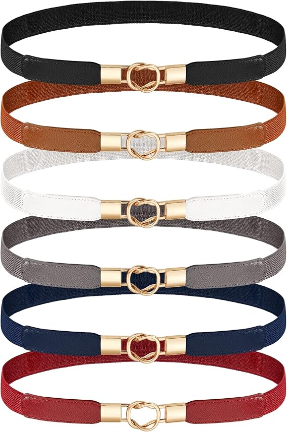 Foaincore 6 Pieces Skinny Women Belts for Women Belts for Dresses