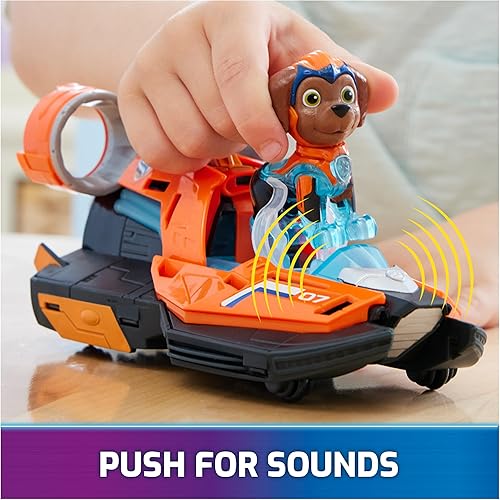 Vista 29 de Paw Patrol: The Mighty Movie, camión reciclador de basura de juguete con figura de acción Rocky Mighty Pups, luces y sonidos, juguetes para niños