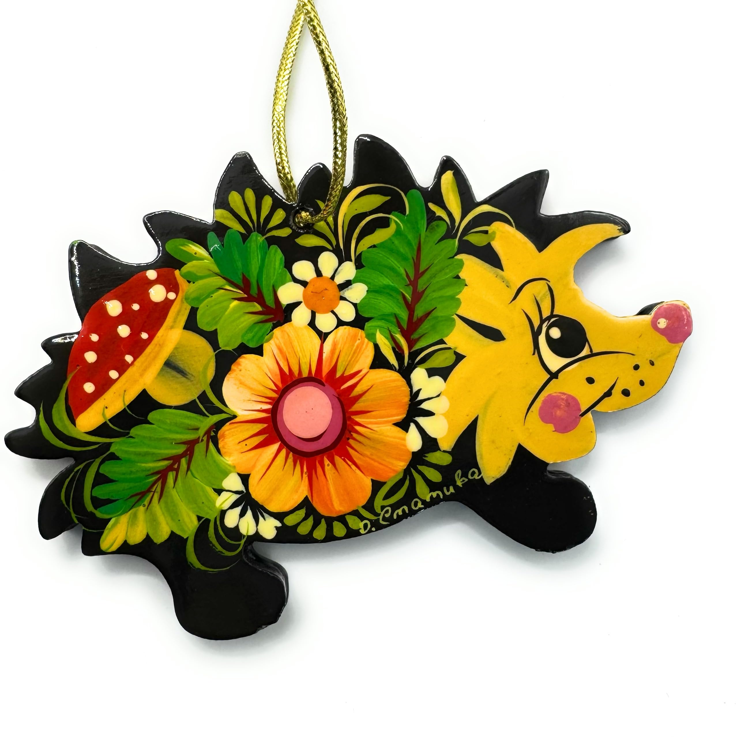 Handmade Hedgehog Christmas Ornament – Handcrafted Funny Animal Tree Decoration – Eco-Friendly Holiday Ornament for Kids — image 1