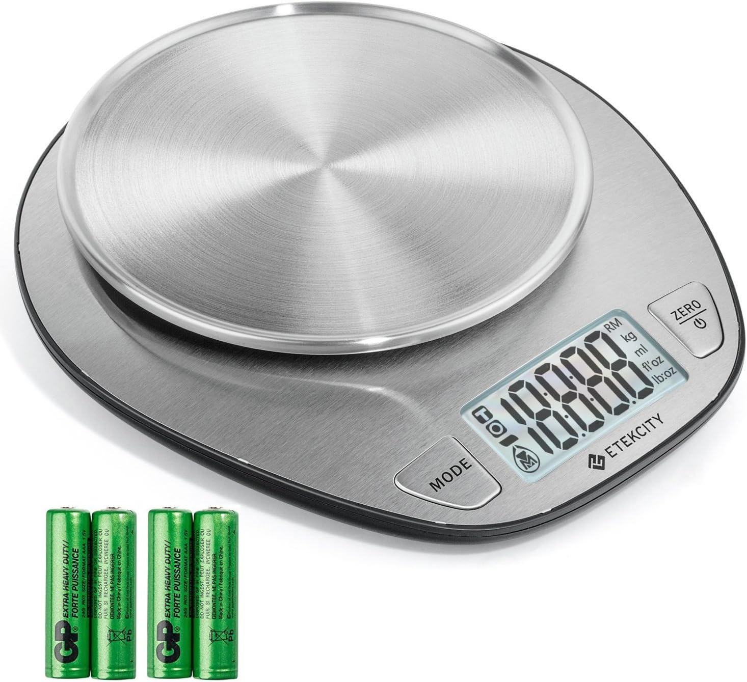 Etekcity Food Kitchen Scale, Digital Weight Grams and Oz with Nutritional Calculator for Keto, Macro and Calorie, 1g Increments-Basic, Sliver