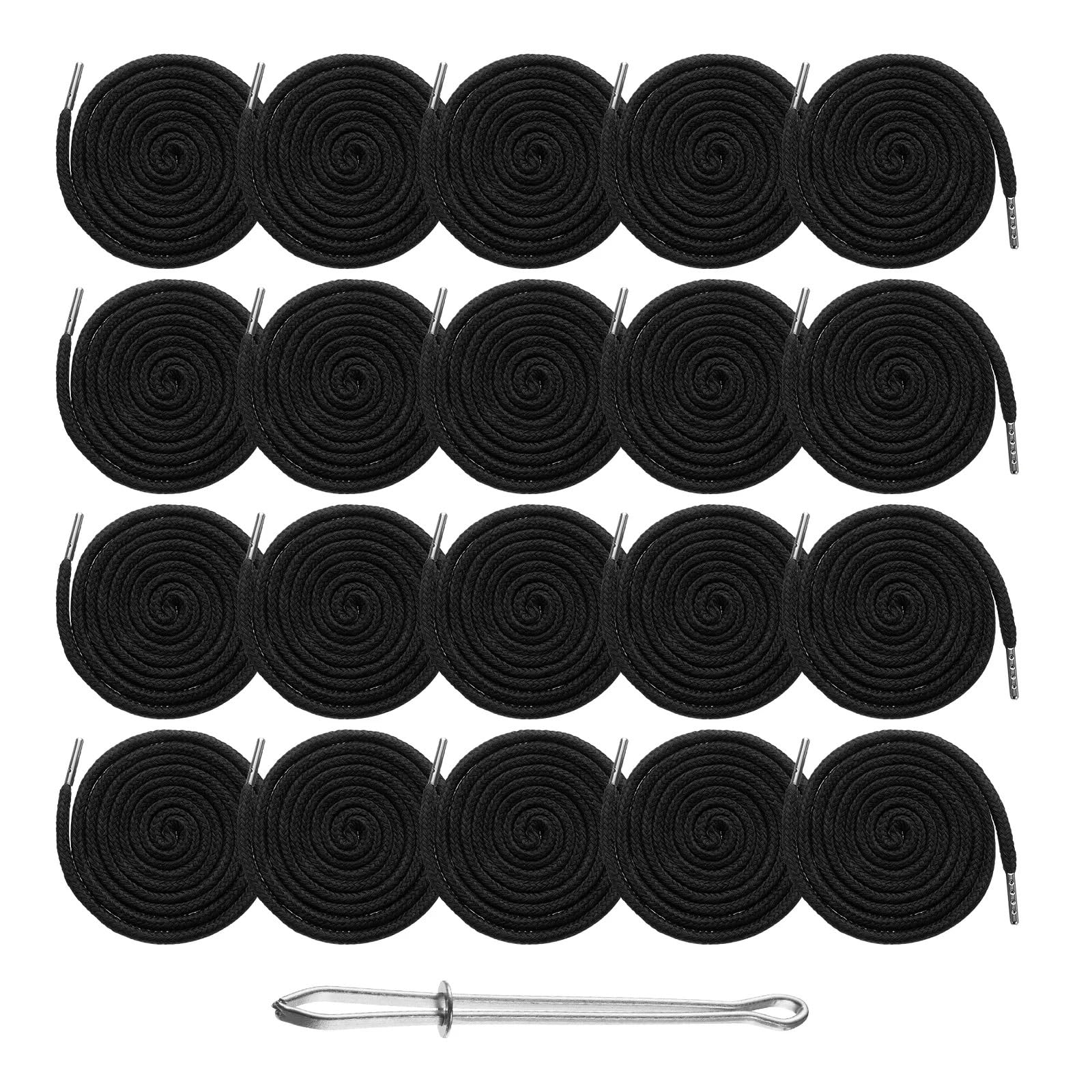Cordon pour pantalon de sport résistant - Lot de 20 cordes de rechange noires pour ceinture