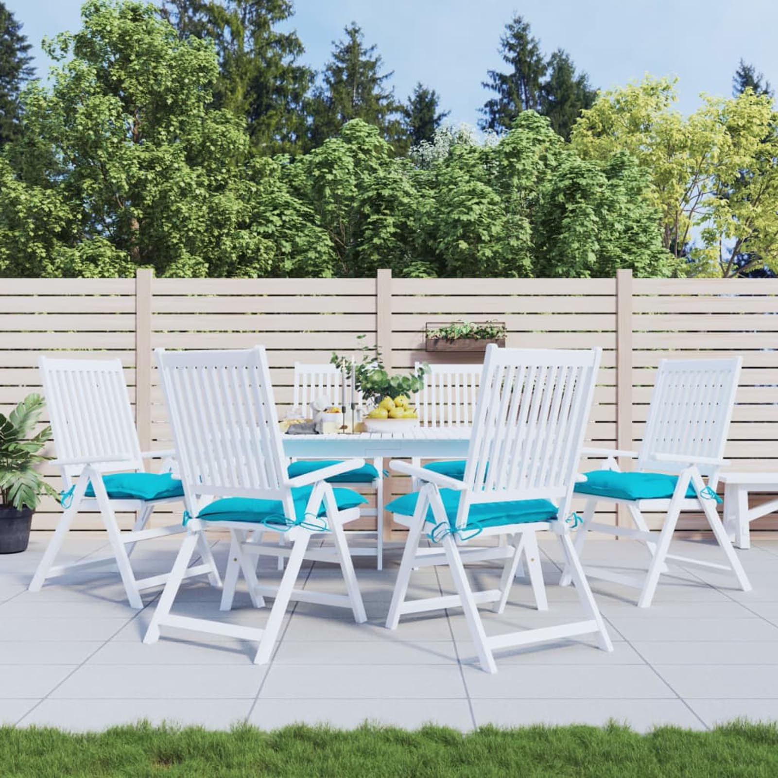 ZEYUAN Cojines de Silla 6 uds Tela Oxford Turquesa 50x50x7 cm, Cojines para Butacas De Jardin, Cojines Sillas Cocina, Cojines para Sillas De Terraza, Cojin Silla Exterior