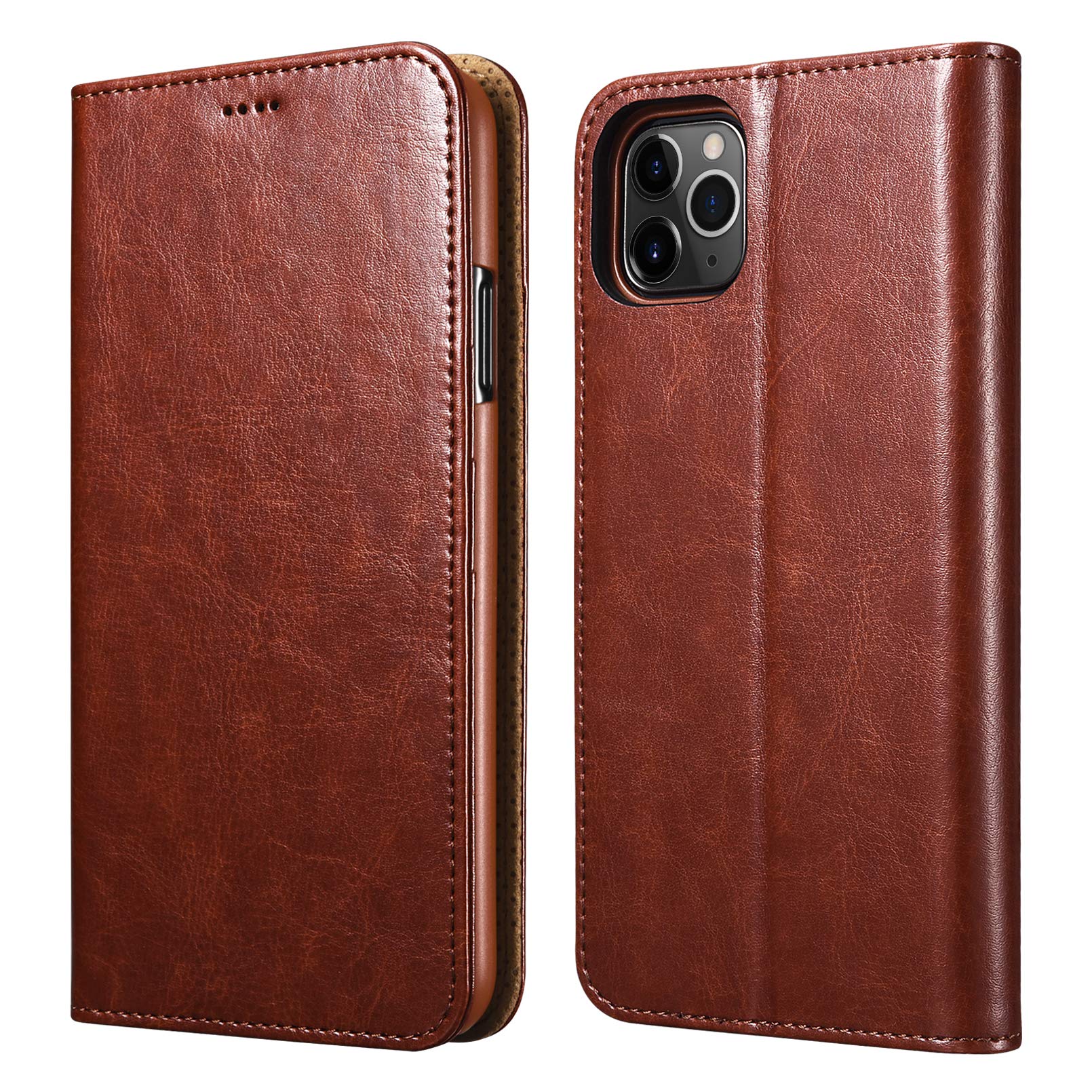 Luxury Premium Genuine Real Leather Case 3 Brown