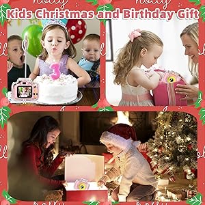 Miiulodi Kids Waterproof Camera - Birthday Gifts for 3 4 5 6 7 8 9 10 Year Old Girls 2 Inch IPS Screen Underwater Action Camera with 32 GB SD Card, Pool Toys for Kids Age 8-12 Pink