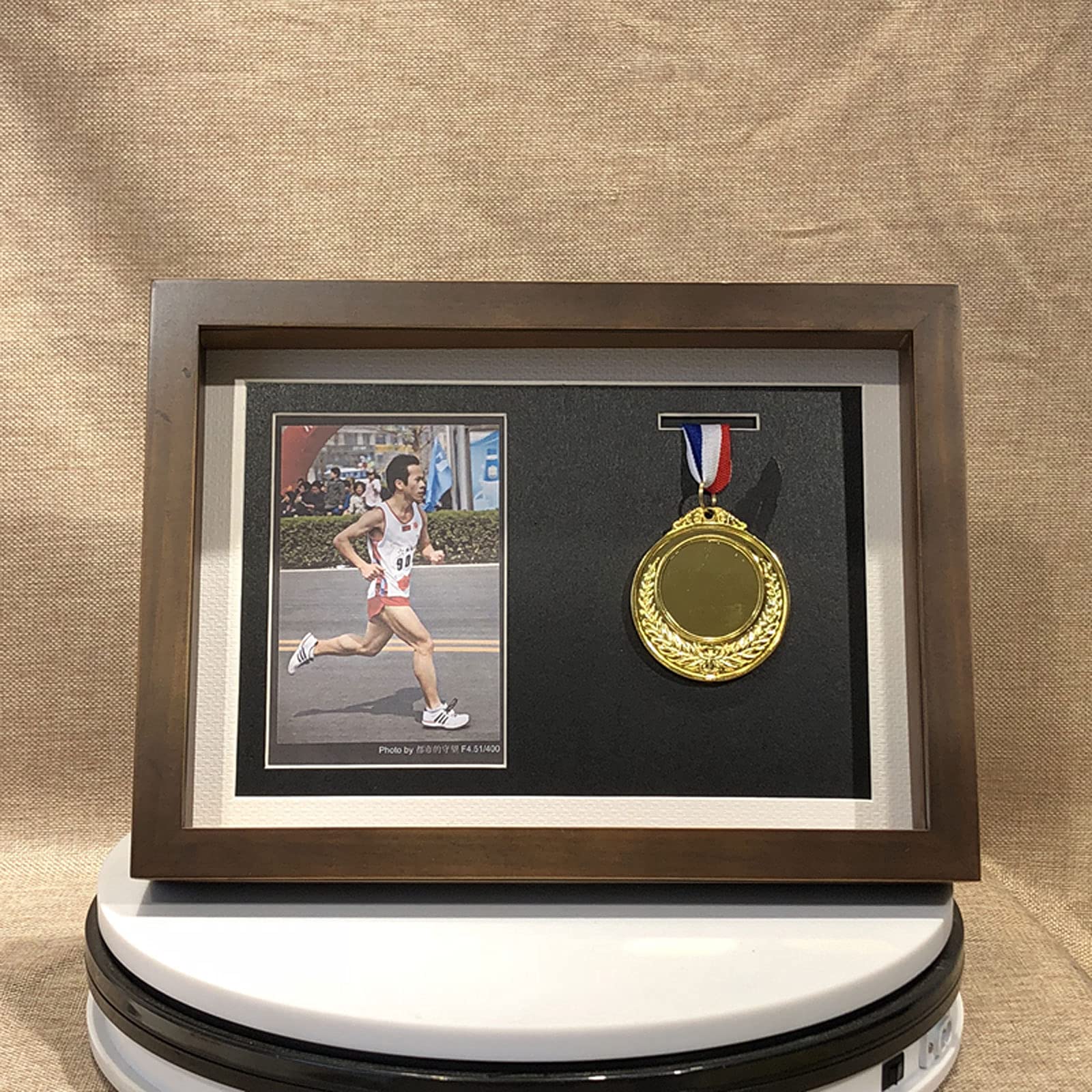zzjjMedal Display Frame,Frame To Display Medals，Sports Medal 3D Box Photo FramesPicture Photo Frame With Certificate Personalised With Title，Marathon Display Frame For Medal
