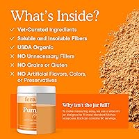 Vista 4 de Fera Pets Cat & Dog Pumpkin Plus - Suplemento de fibra - USDA Orgánico - Apoya la salud intestinal y digestiva - Promueve la regularidad - 7 fuentes