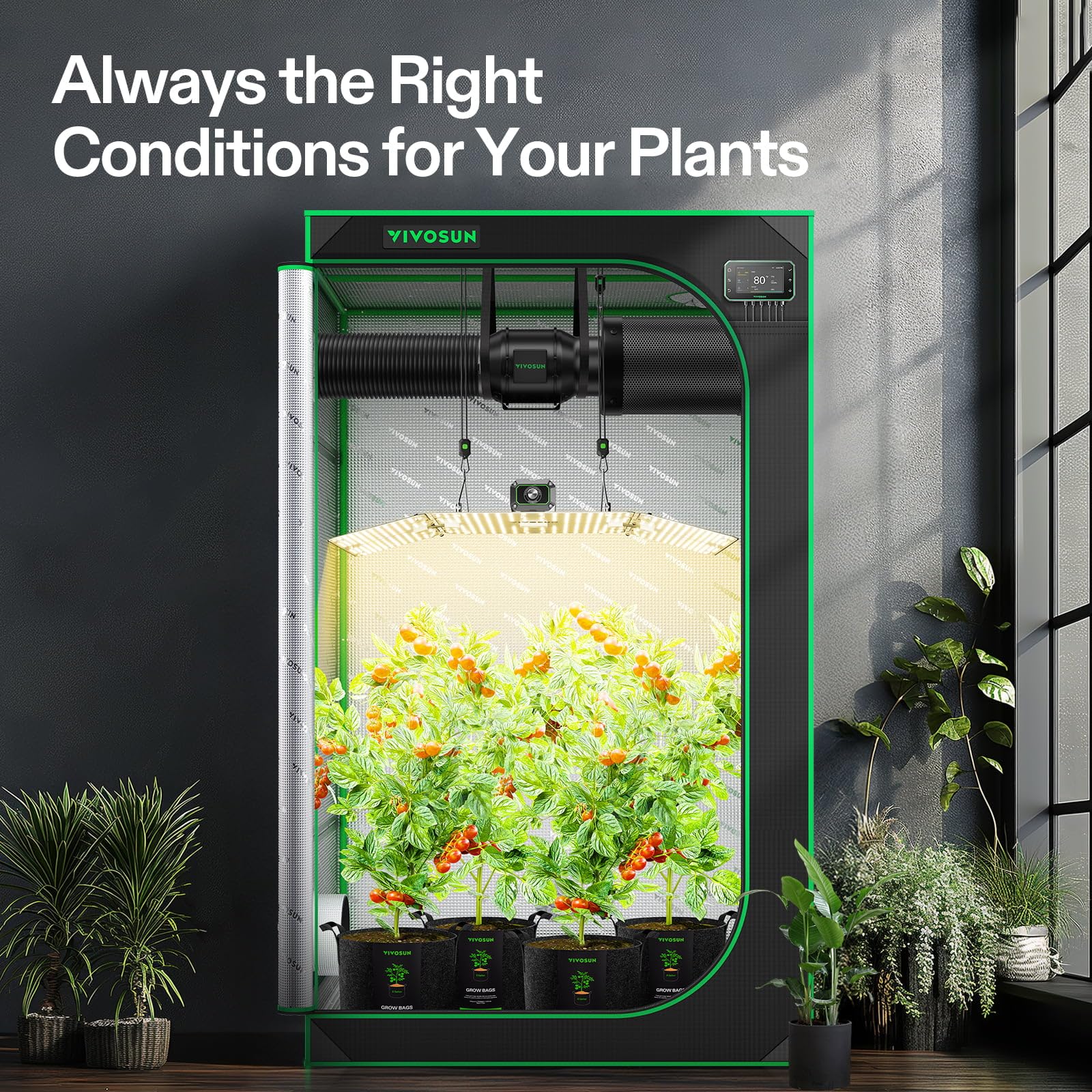 グロウテントセット　VIVOSUN Amazon.com: VIVOSUN Smart Grow Tent Kit, 4 × 4ft 4-Plant System
