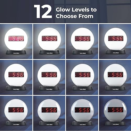 Miniatura 3 de Sonic Alert Glow Soft White Night Light Alarm Clock - Loud & Compact Alarm Clock for Bedroom - Battery Backup & Full Range Dimmer - Easy to Set