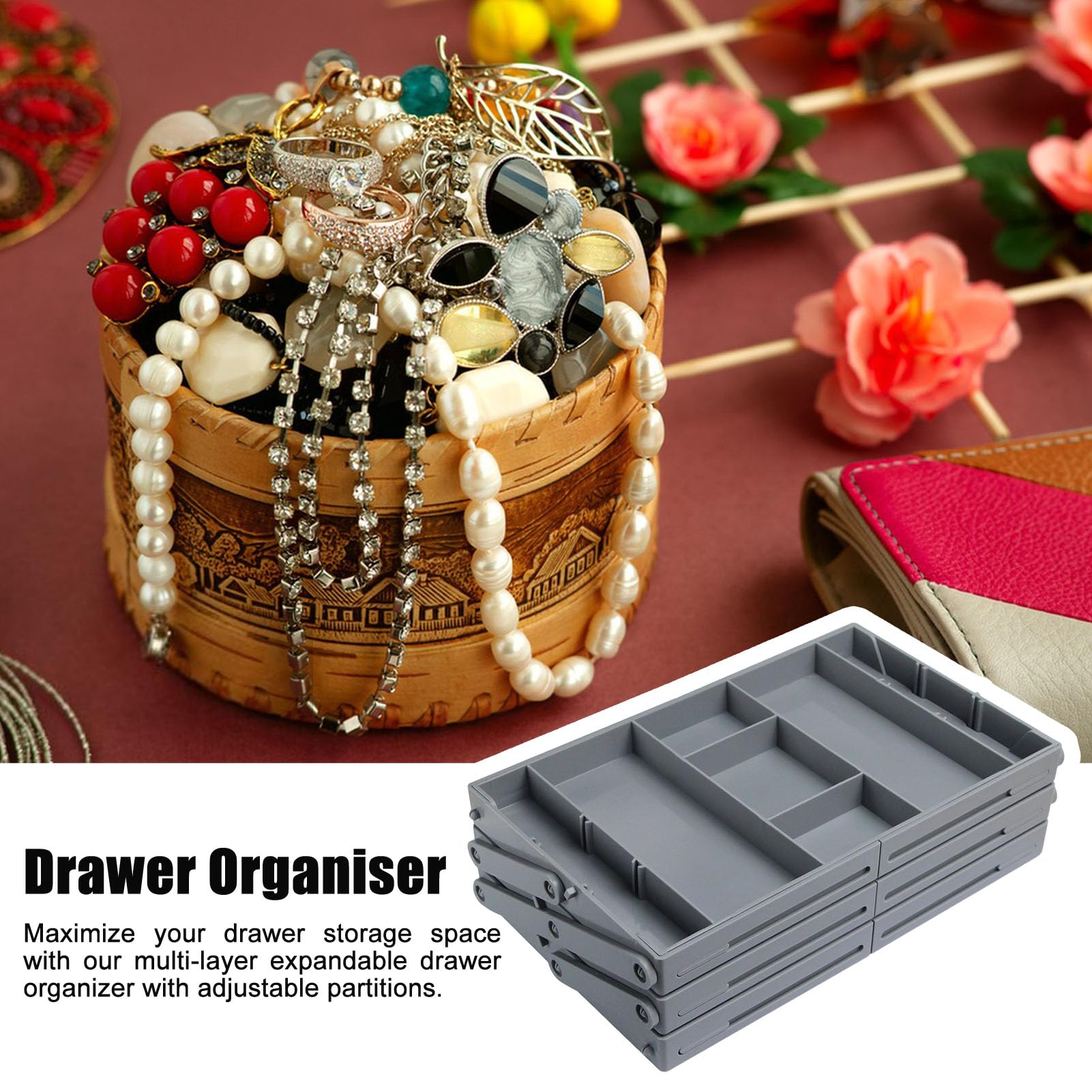 Organizer Per Cassetti Multilivello, Espandibile Da 25 A 40,6 Cm, 11 O 13 Pezzi, In Plastica, Per Ufficio E Cucina