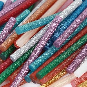 KEILEOHO 140 PCS Colored Glitter Hot Melt Glue Sticks, 14 Colors Mini Glue Sticks, Mini Hot Glue Sticks for Arts Crafts, Home General Repair, Holiday Gift Crafts