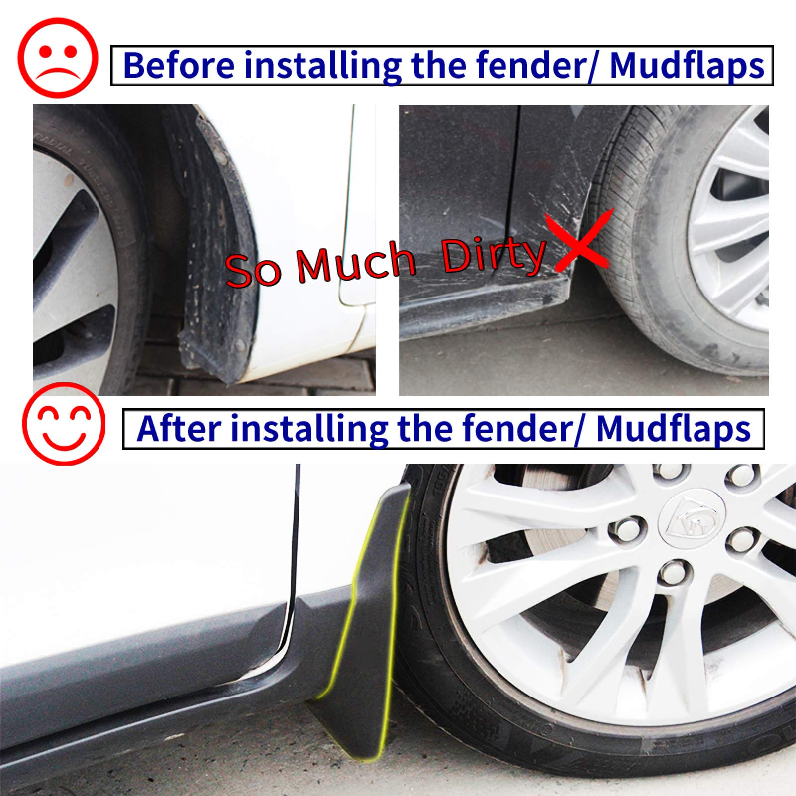 Mud Flaps To Fit SKODA OCTAVIA VRS MK2 04-12 BLACK MUDFLAPS All Options - View #9