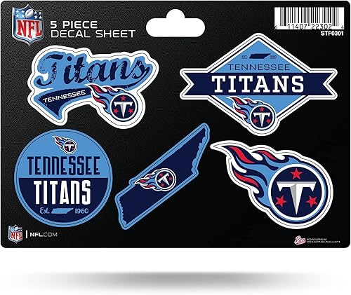 Vista 32 de Rico Industries Hoja de calcomanías NFL de 5 piezas