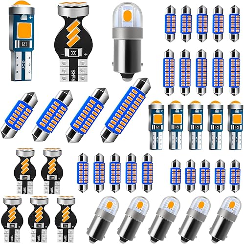 Miniatura 1 de Antline Juego de 42 bombillas LED BA9S T5 T10 de 1.142 in, 1.220 in, 1.417 in, 1.614 in, BA9S, T5, T10, repuesto LED superbrillante de 12 voltios
