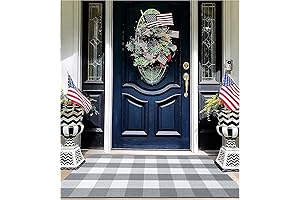 EARTHALL Buffalo Plaid Outdoor Mat: The Perfect Porch Layering Rug