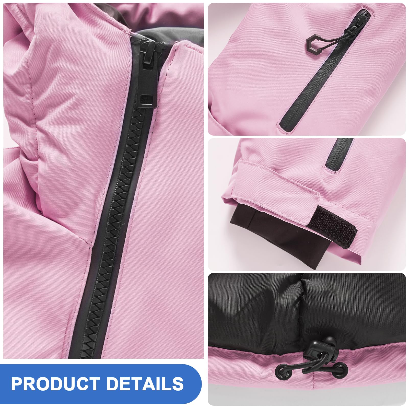 Mono de esquí para niña con capucha a prueba de viento e impermeable Trajes de nieve para niño cálido para niños y ropa de esquí