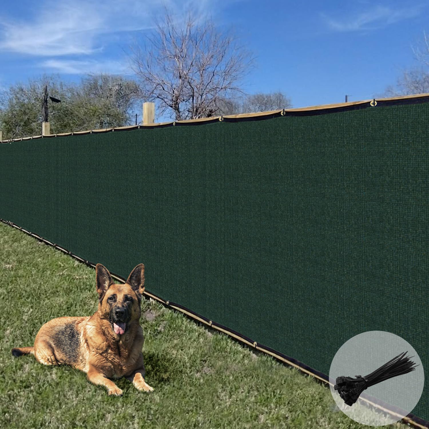 E&K Sunrise 8' x 12' Privacy Fence Screen with Grommets, Outdoor Windscreen Fence Covering Privacy Screen UV Blockage for Backyard Garden Patio, Zip
