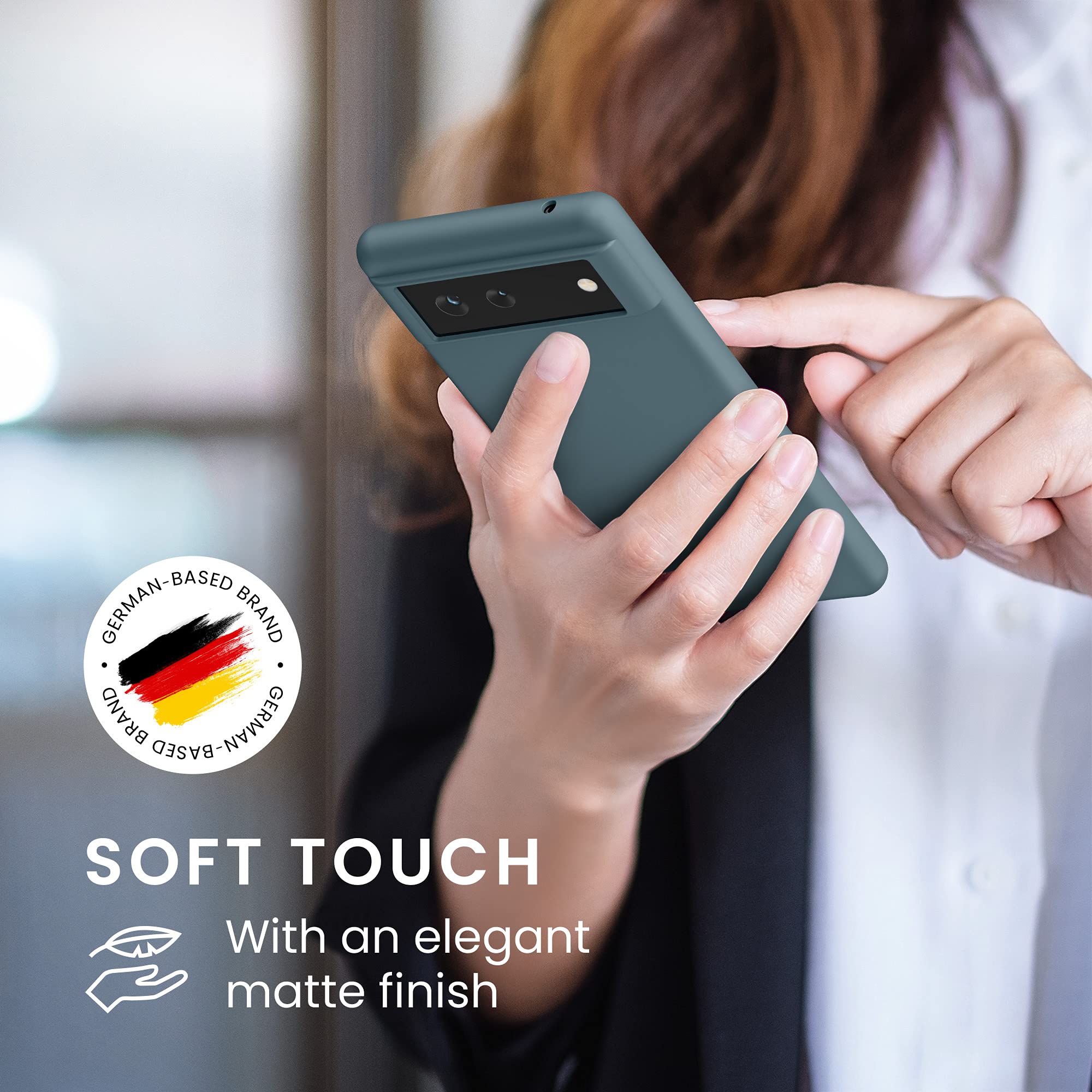 kwmobile Case for Google Pixel 6 Case - Soft Cover - Shockproof TPU Material - Wireless Charging - Arctic Night - Image 4