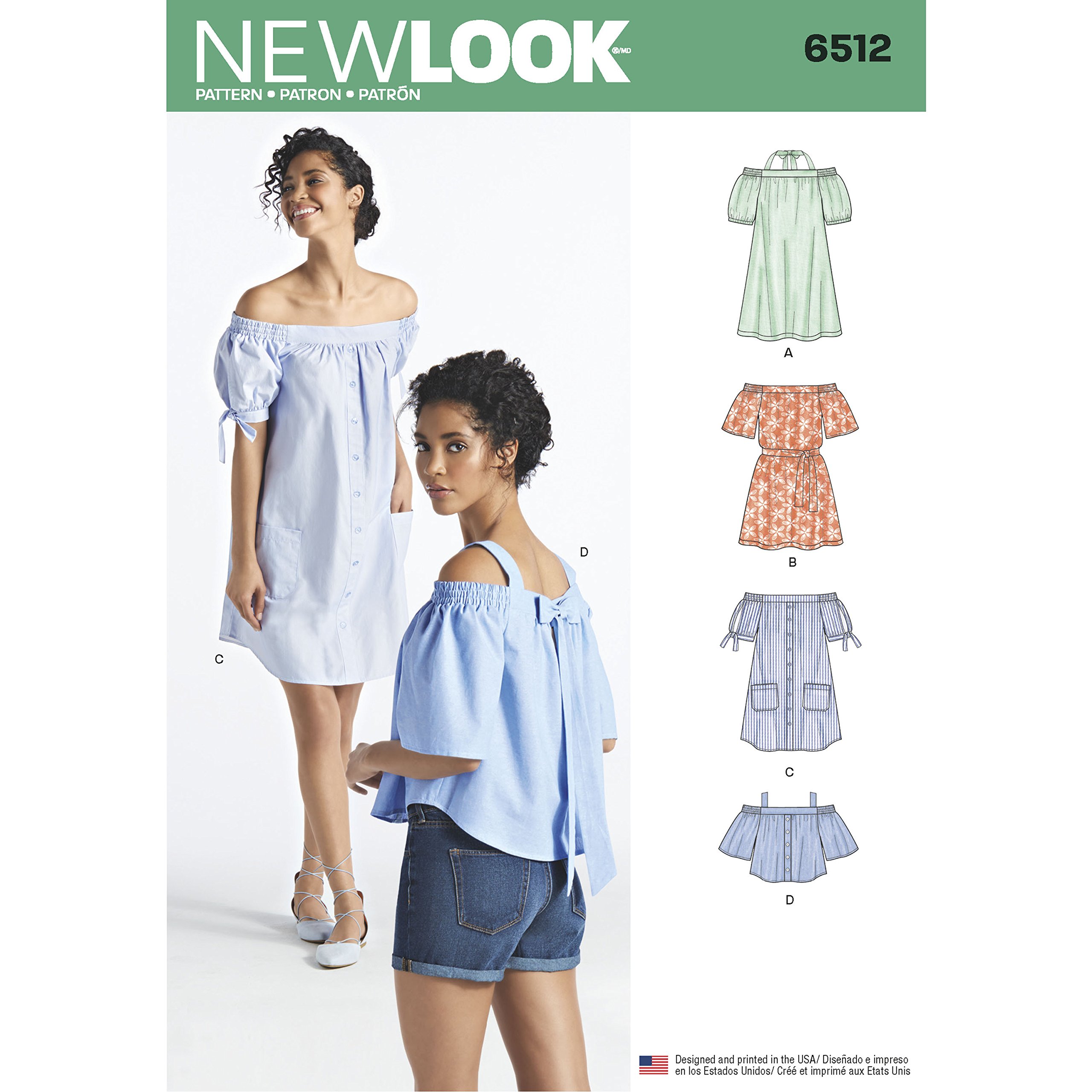 【セット販売】Women's Dress Patterns 本 パターン Amazon.com: New Look Pattern 6512 - Misses' Dresses and Tops in