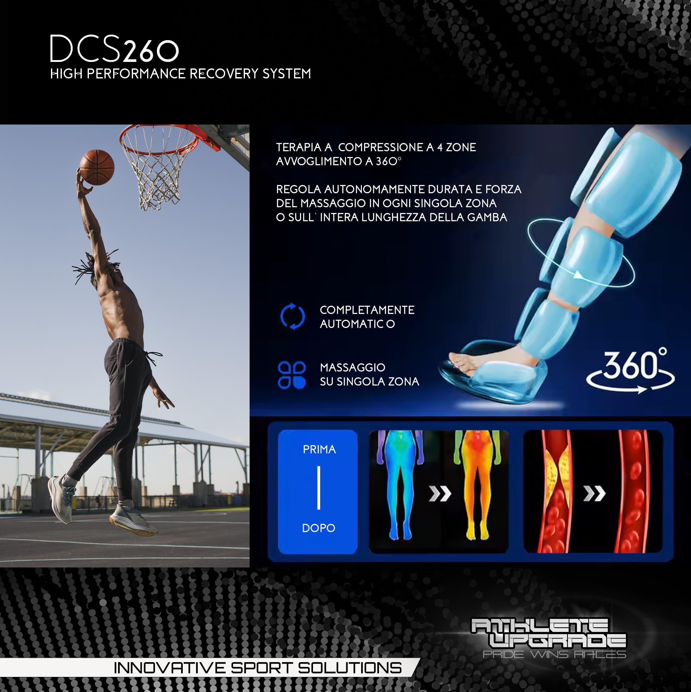 DCS260 - Presoterapia profesional para piernas – Masajeador de compresión dinámica – Botas de compresión (grande, altura mayor de 180 cm)