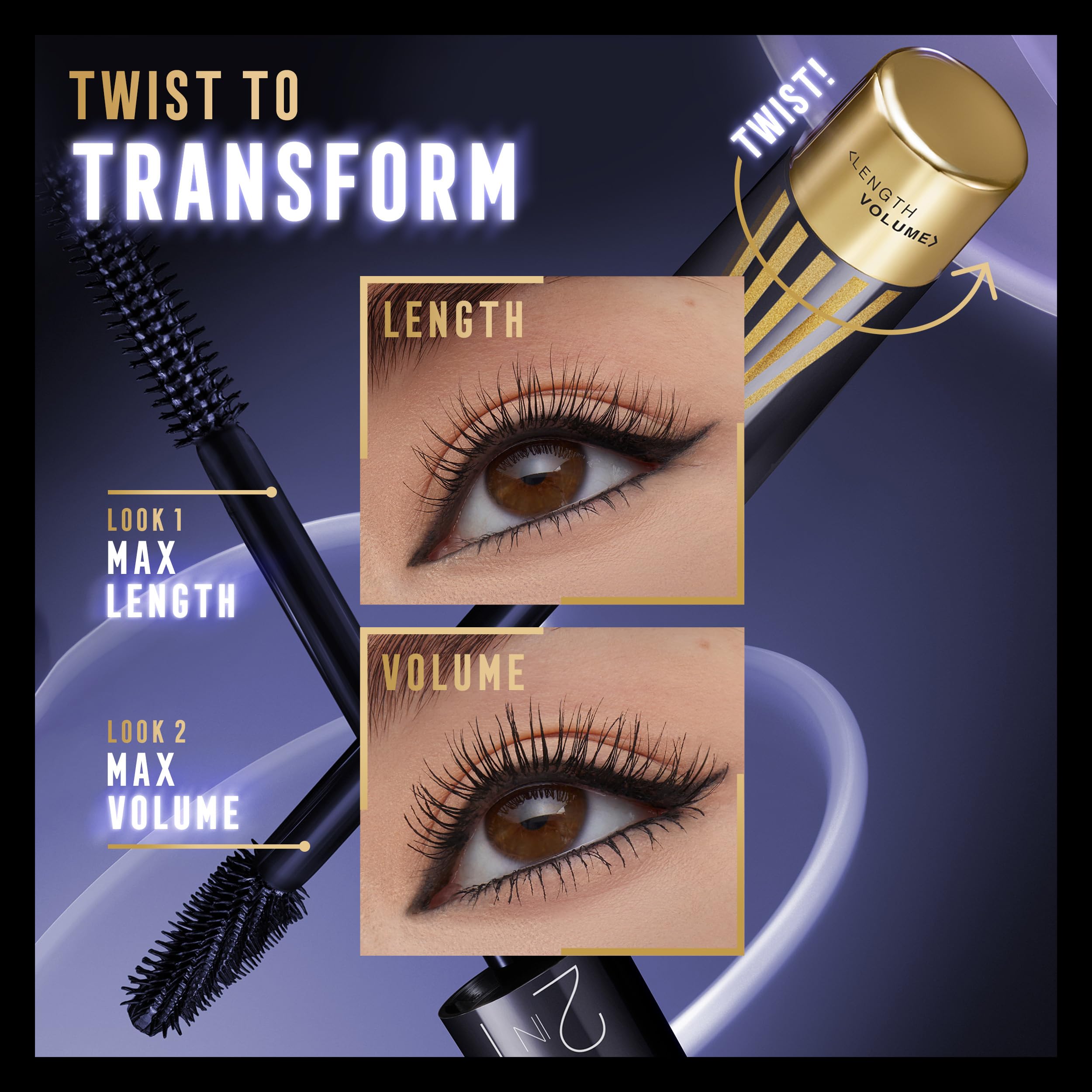 Max Factor Masterpiece 2-in-1 Lash Wow Mascara 003 - Midnight Black, 7ml, 7 ml (Pack of 1) - Image 4