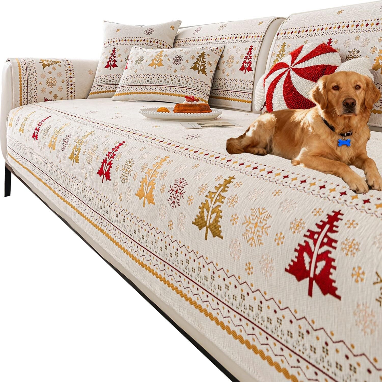 Housse de canapé pour animaux tapis lavable chenille blanche 90x70cm
