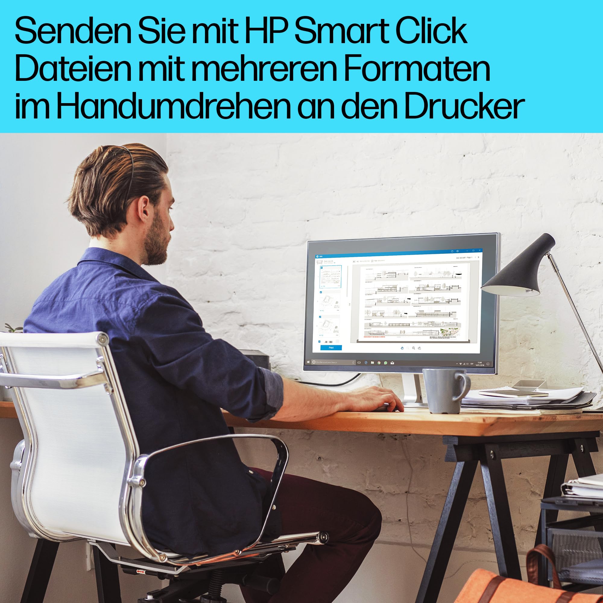 HP OfficeJet Pro 9720e A3-Multifunktionsdrucker, Drucken bis A3, 6 Monate gratis drucken Instant Ink inklusive, Drucker, Scanner, Kopierer, WLAN, LAN