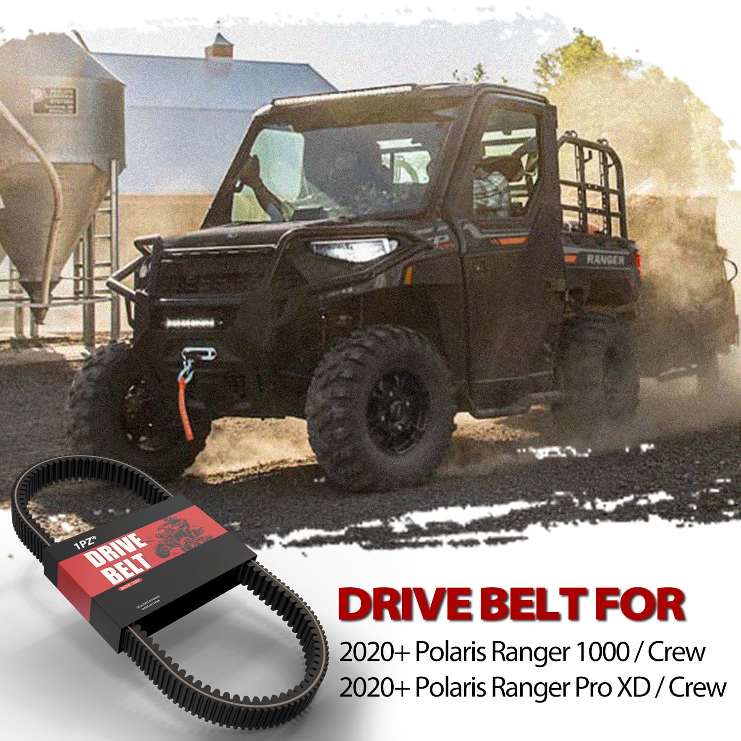 1PZ DBE-S6L 3211218 CVT Drive Belt for Polaris Ranger 1000/Crew 1000 (2020-2025), 570 SP/Crew 570 SP (2022-2025) – Heavy Duty OEM Replacement Belt, No Clutch Recalibration Needed