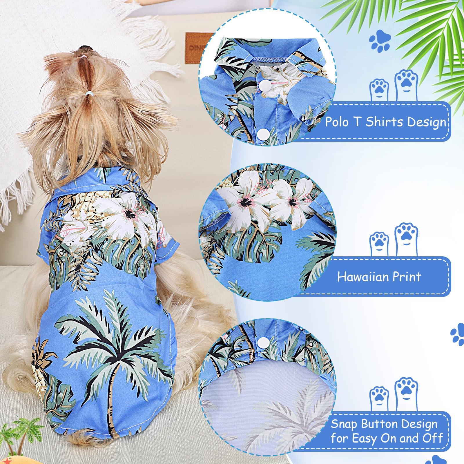 Coole Hawaii-Shirts Für Hunde - 2er Pack ärmellose Tank Tops In Blau-rot, Für XXL-Hunde Und Alle Größen