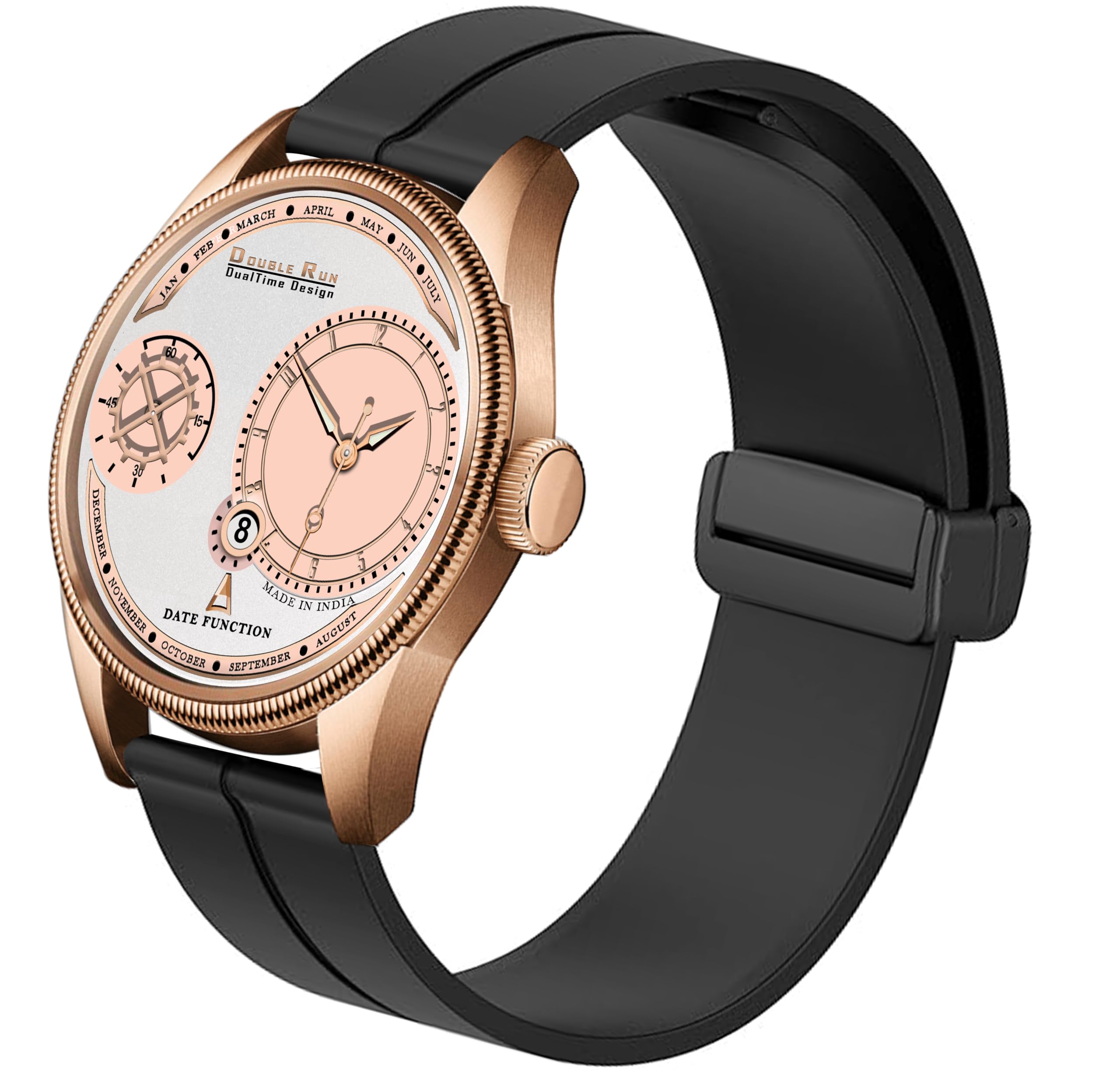 DOUBLERUN Chonograph Date Display Analoge Silicone Magnetic Belt Watch for Men, Series C-170-19 (B0DBD3LC8L) Amazon Price History, Amazon Price Tracker