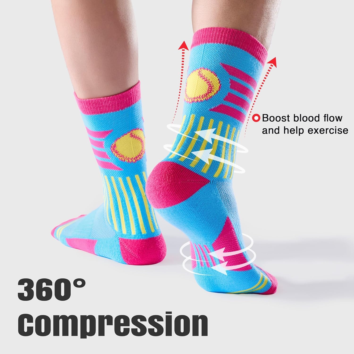 Jeasona Athletic Socks for Teen Girls Gifts for Teenager Women Team Volleyball Softball Stuff Accessories - Image 6