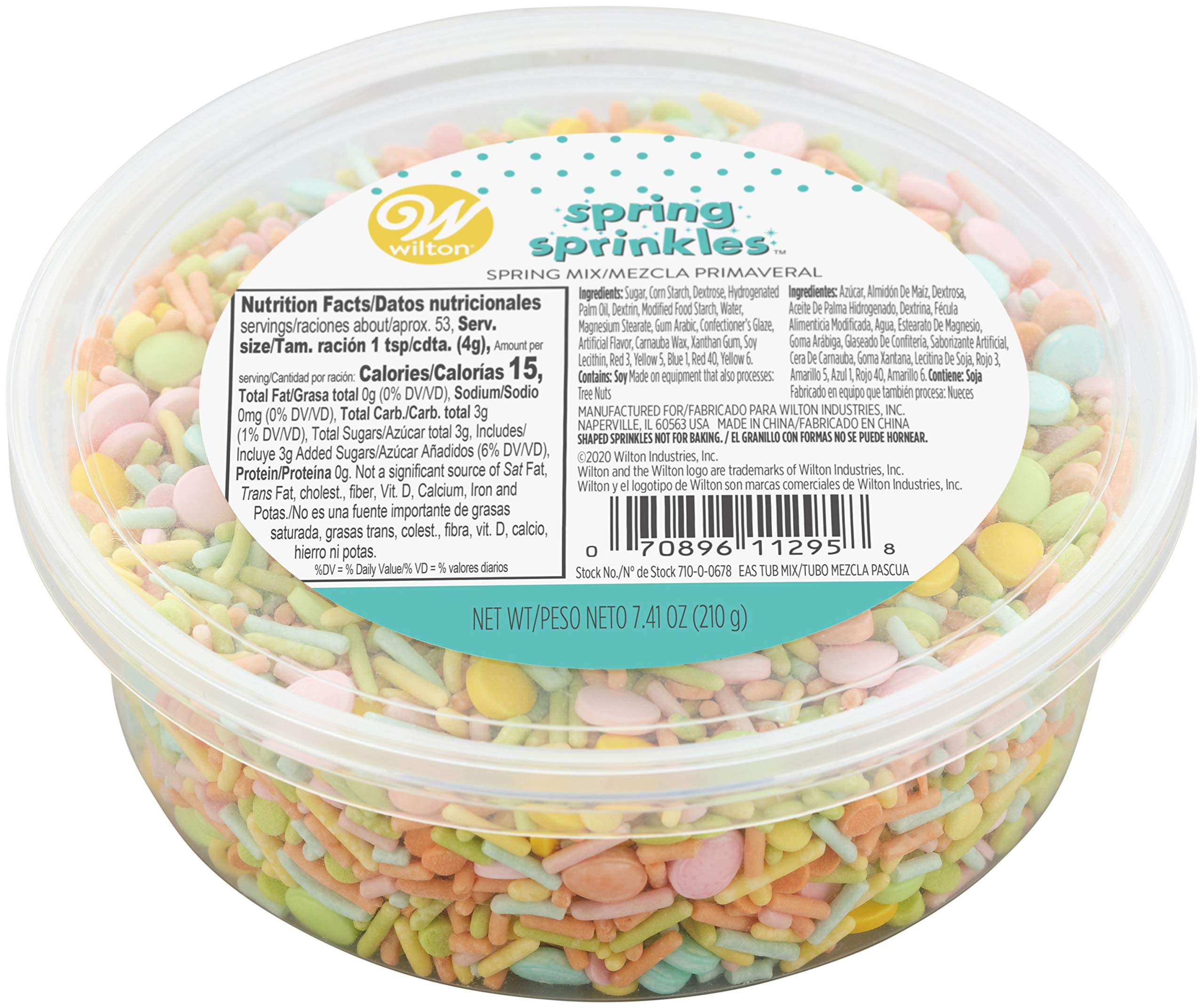 Wilton Food Items Sprinkle TUB, Easter Brights