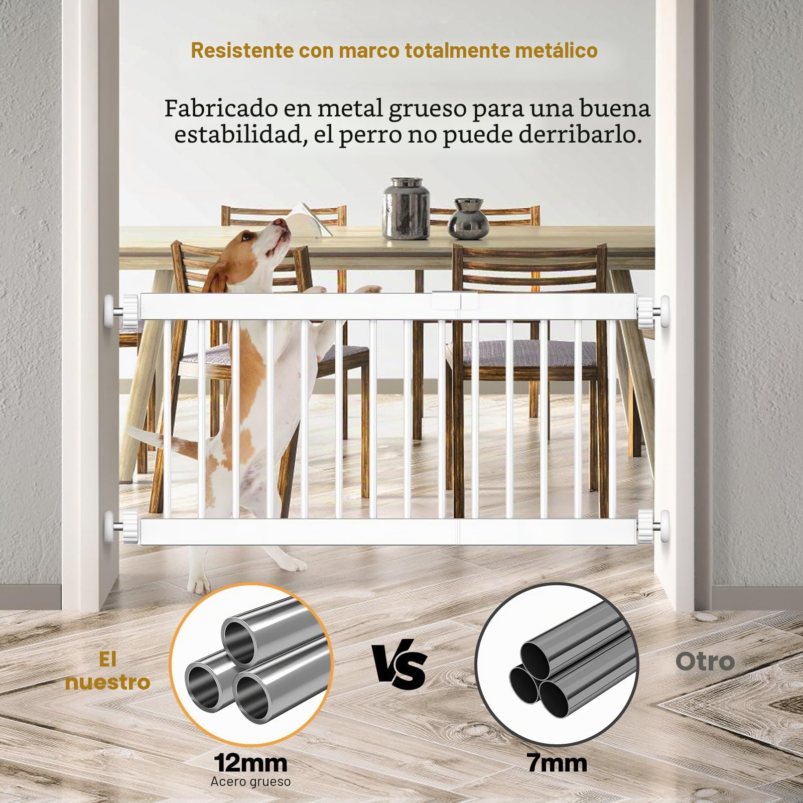 Fldofaves - Rejilla corta para perros, extra ancha, 45 – 115 cm, para perros en interiores, 35 cm de altura y para puertas, escaleras, pasillos ampliable con 3 extensiones
