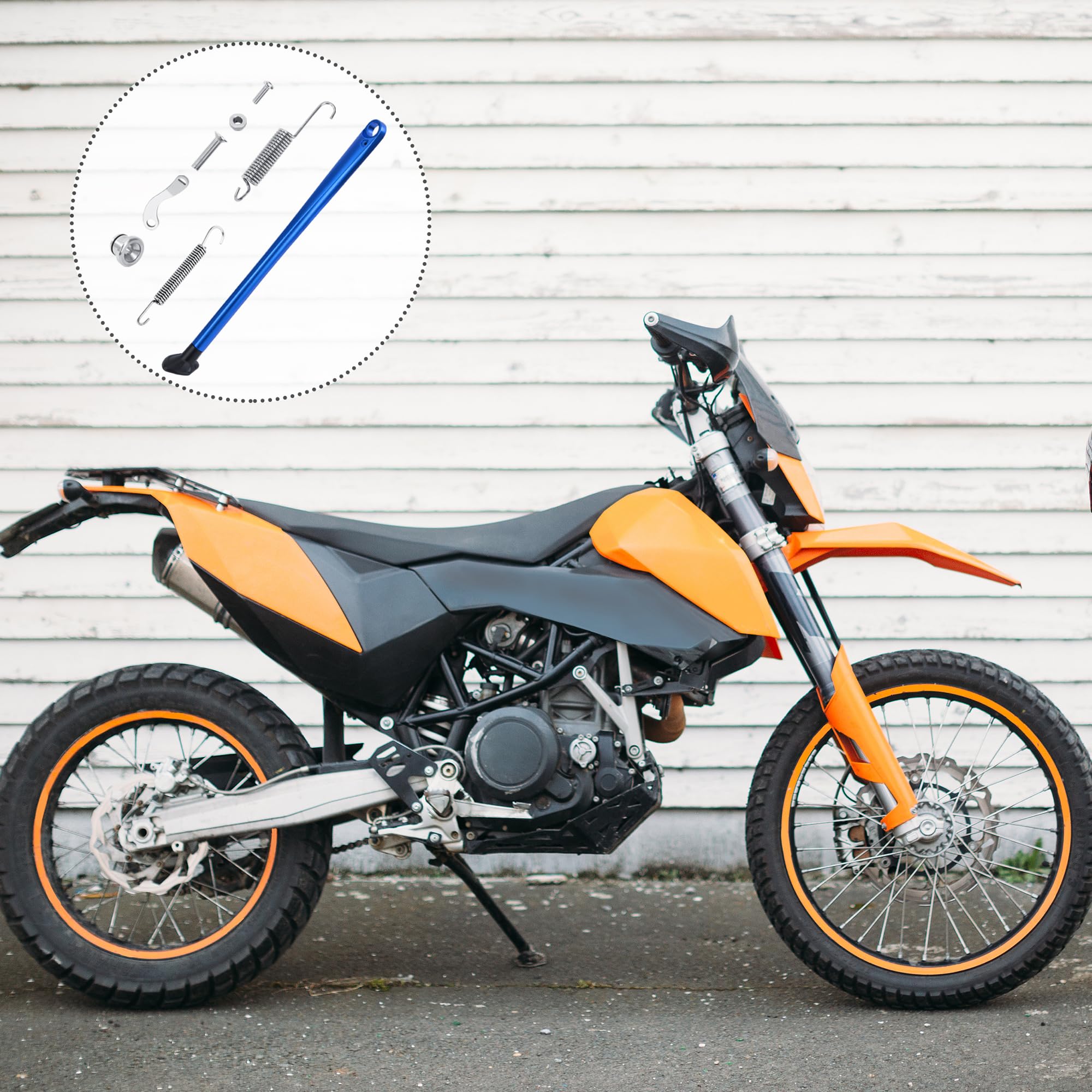 Tunejoy Cavalletto Laterale di Moto di Alluminio Supporto Laterale di Moto di Cross con Portamolle per Pit Dirt Pocket Bike ATV Crf Klx 125cc 150cc 43cm Blu
