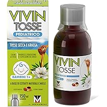 Vivin Tosse Pediatrico – Sciroppo Per Tosse Secca E Grassa A Base Di Estratti Vegetali E Miele, Promuove lidratazione del muco e protegge la mucosa faringea. 150 ml