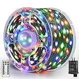Ollny Christmas Lights 800 LED 262FT Plug in, IP67 Waterproof Green Wire Outdoor Christmas Lights with Remote, 8 Modes with Timer String Light for House Indoor Xmas Decorations Multicolored Multicolor 800LED
