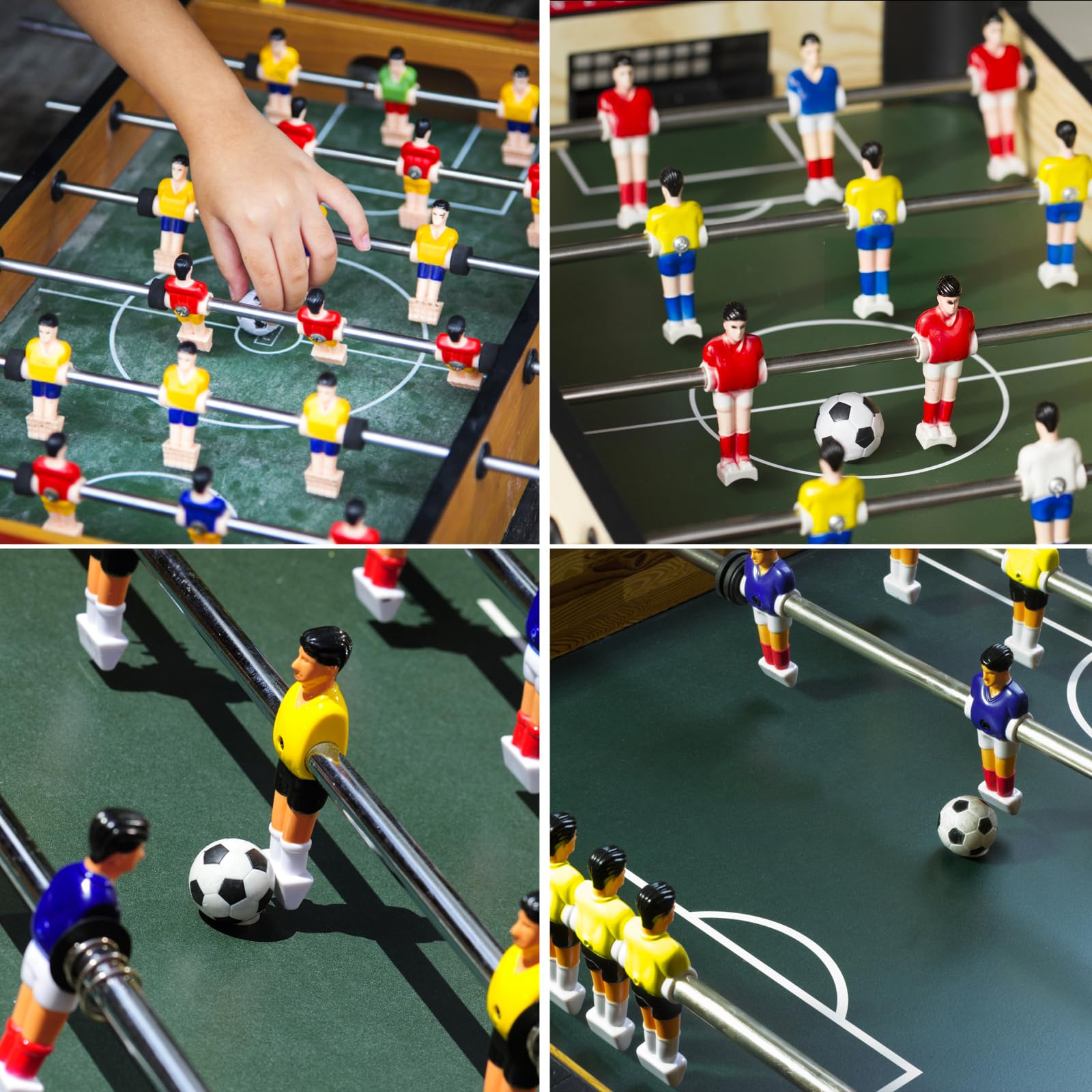 6 Pezzi Mini Biliardino Gioco, 23 mm/0,9 Pollici Calcio Balilla, Palline per Adulti Bambini Sollievo Relax (Bianco e Nero)