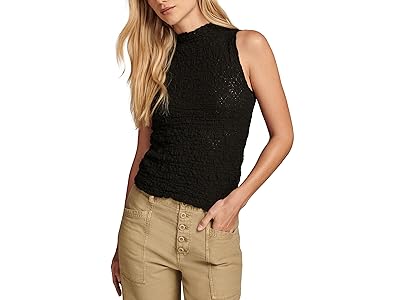 Lucky Brand Textured Lace Tank Top Women