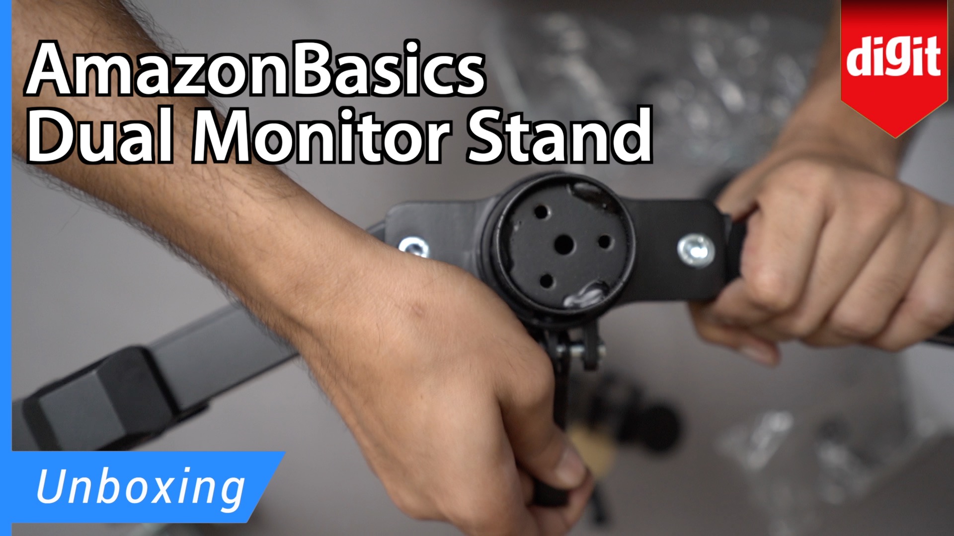 AmazonBasics Dual Monitor Stand Unboxing