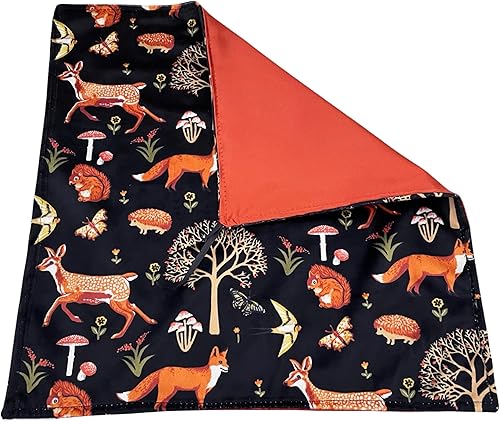 Manta de seguridad para bebé, satén y animales del bosque minky con lazo para niños y niñas (dulces queridosrosa)