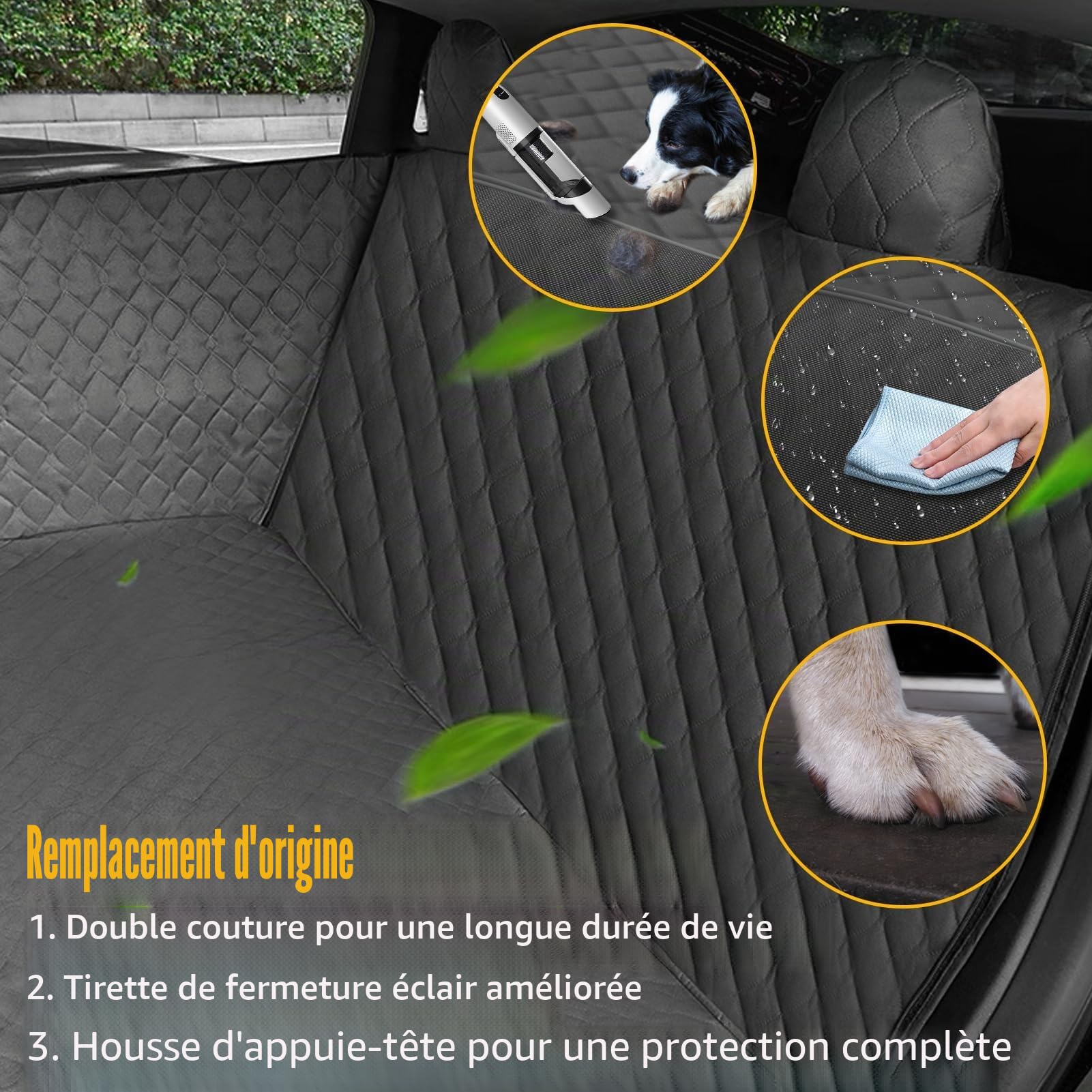 TTCR-II Housse de Siège pour Chien Compatible avec Tesla Model 3 Y S 2018-2023 Couvertures de Voiture pour Chiens Model 3 Y S Résistant l'eau Aux Rayures Couverture Chien Voiture