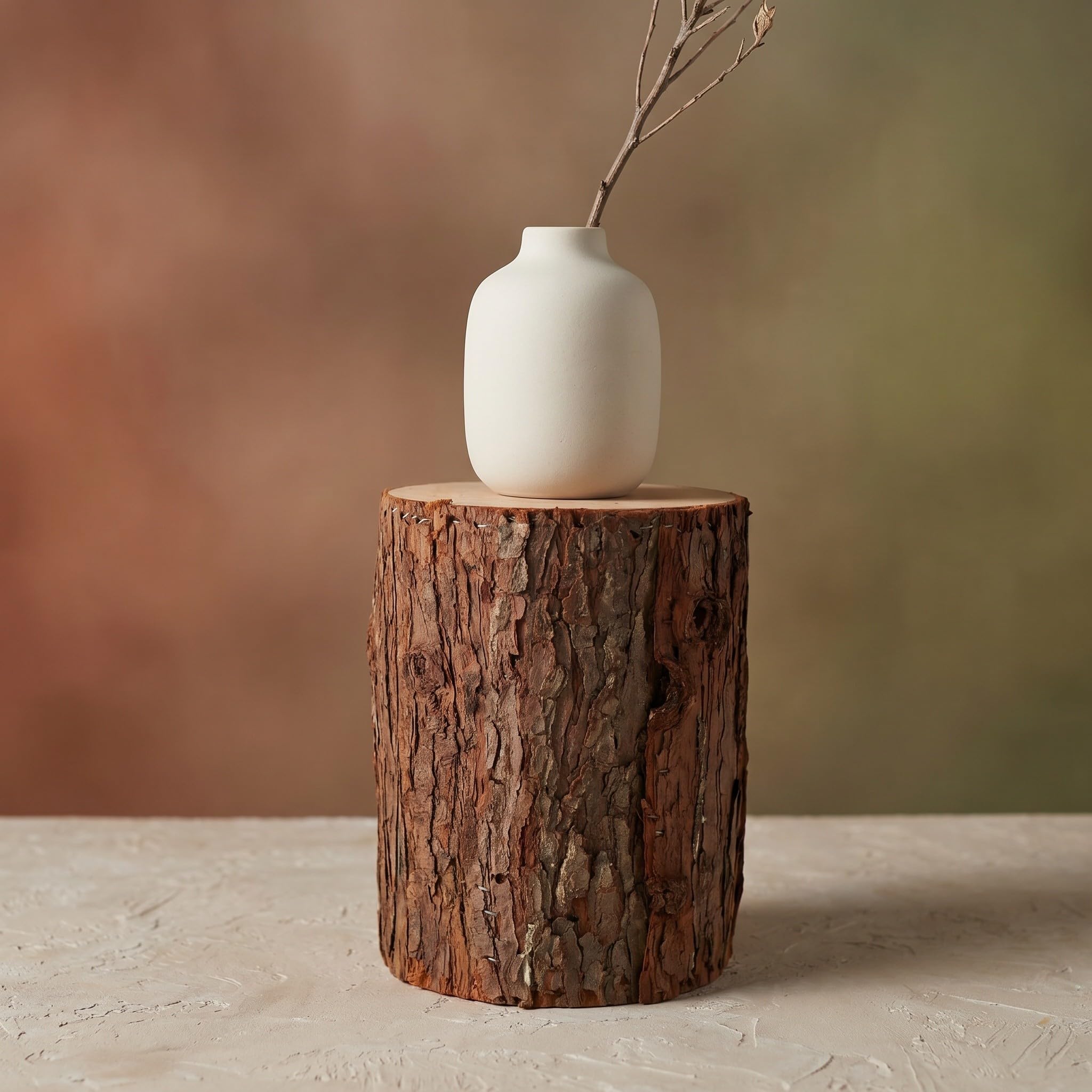 Kisangel 2 pezzi di ceppi d'albero artificiali in legno: ceppi d'albero artificiali in finto legno per centrotavola, decorazioni da tavola, portacandele, decorazioni per la casa e per