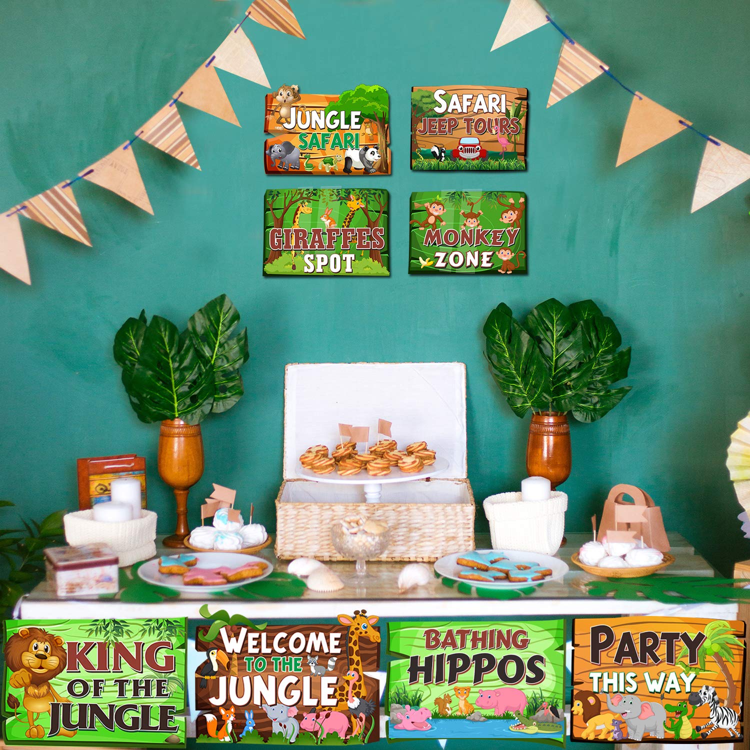 Safari Jungle Animals Party Signs Jungle Theme Party Supplies Wild