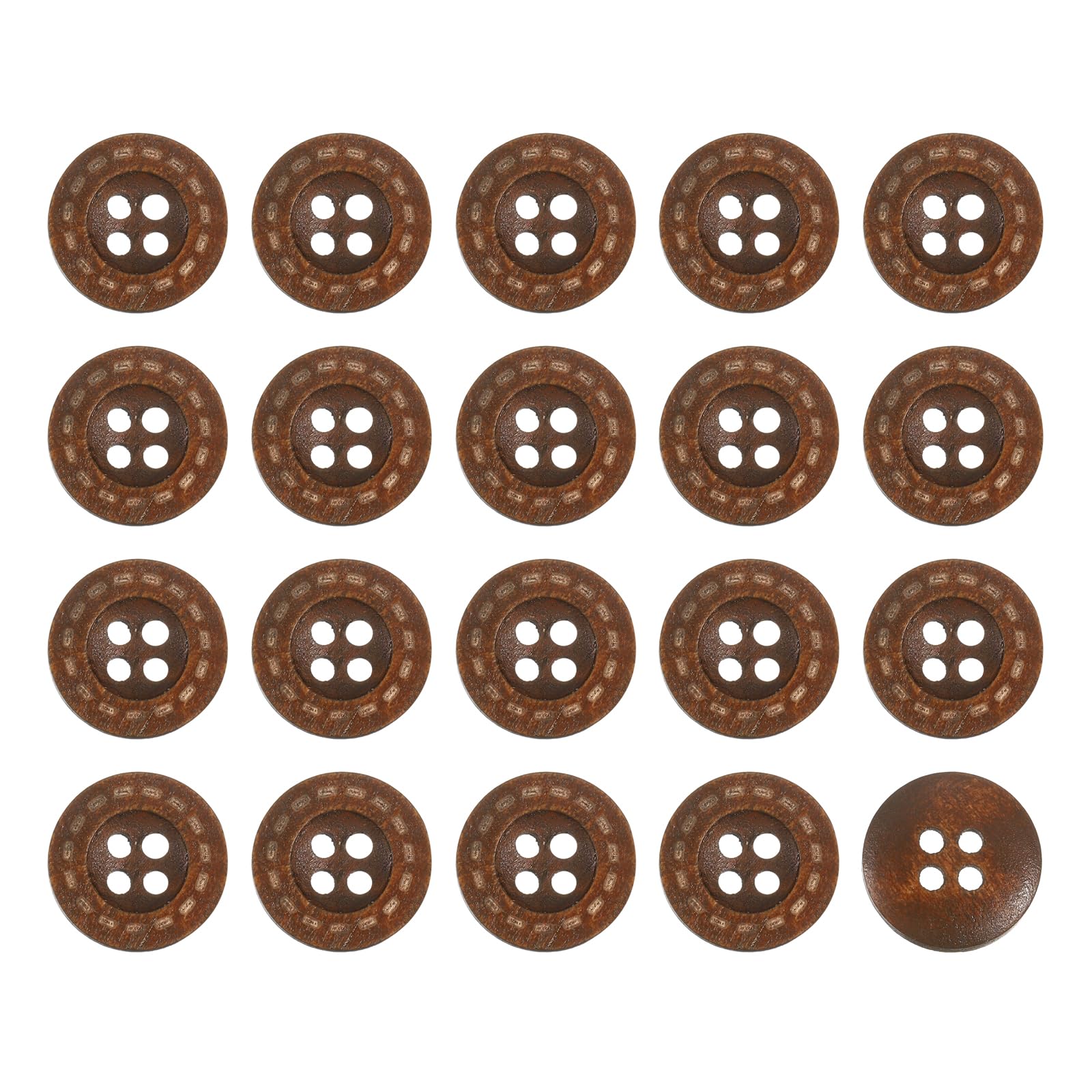 sourcing map 10 bottoni da cucito fai da te da 28 l, in legno
