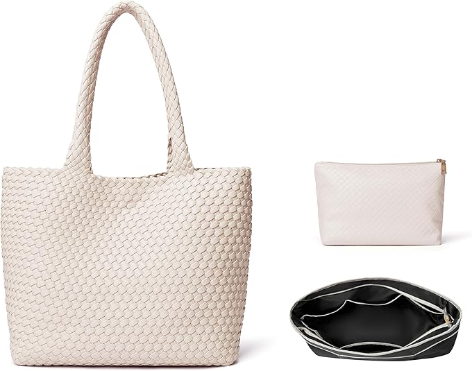 DAILANDO Fashion Woven Tote Bag for Women, Large Capacity Designer Shoulder Weave Hobo Purse