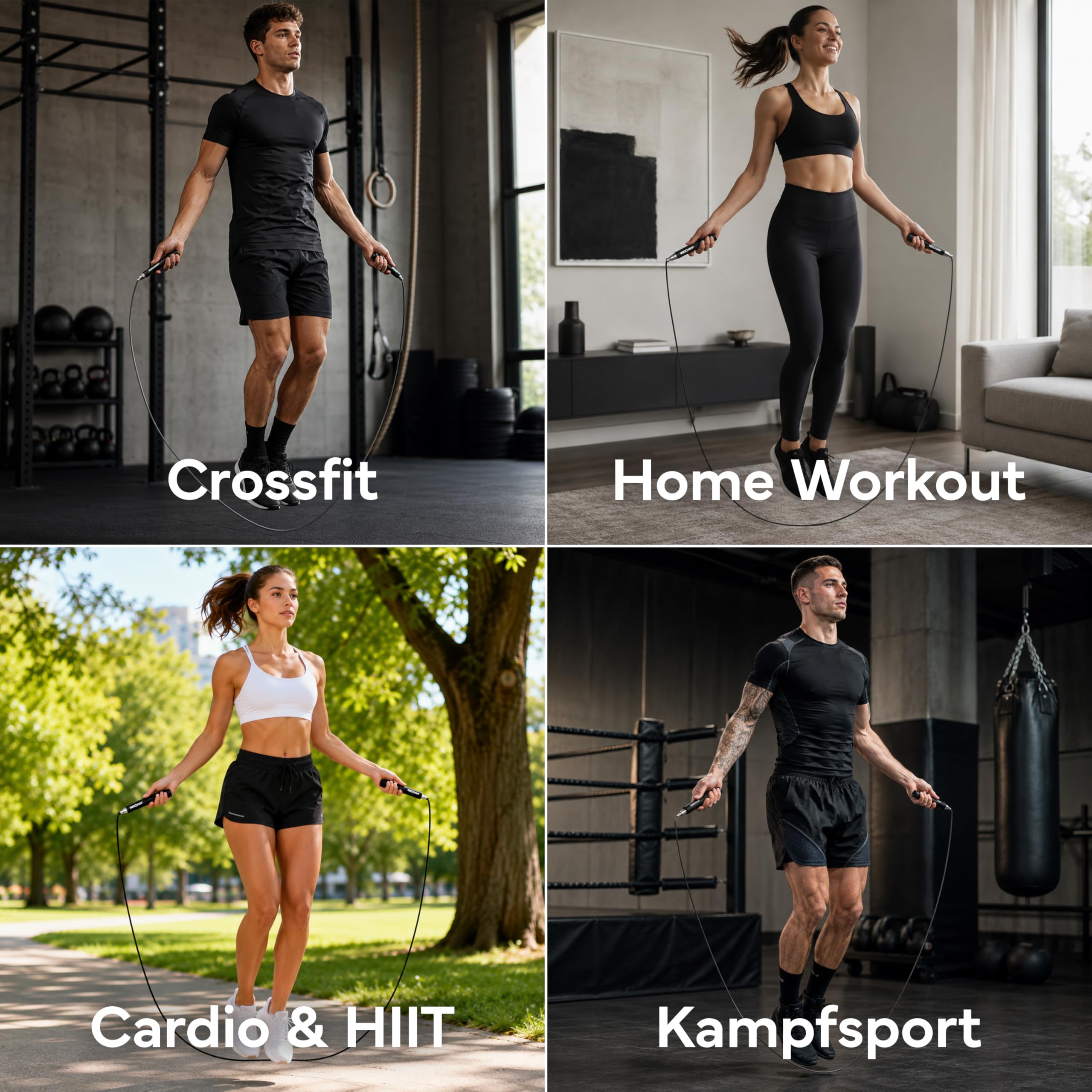 NEOLYMP Springseil Erwachsene Fitness - Speed Rope mit werkzeugloser Schnellverstellung - Ultraleicht Aluminium & 360° Kugellager - Premium Jump Rope für Crossfit Cardio Ausdauertraining