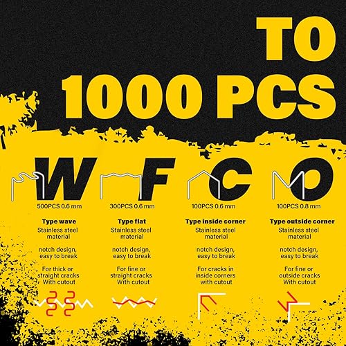 Miniatura 5 de Allturn Soldador de plástico, kit de soldadura de plástico 3 en 1, kit de soldadura de reparación de plástico, 1000 grapas de soldadura de plástico,