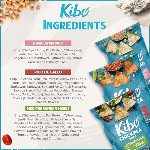 Miniatura 3 de Kibo - Papas fritas de garbanzos, con alto contenido de proteínasfibra, a base de plantas, certificado sin gluten ni OMG, vegano, kosher, paquete