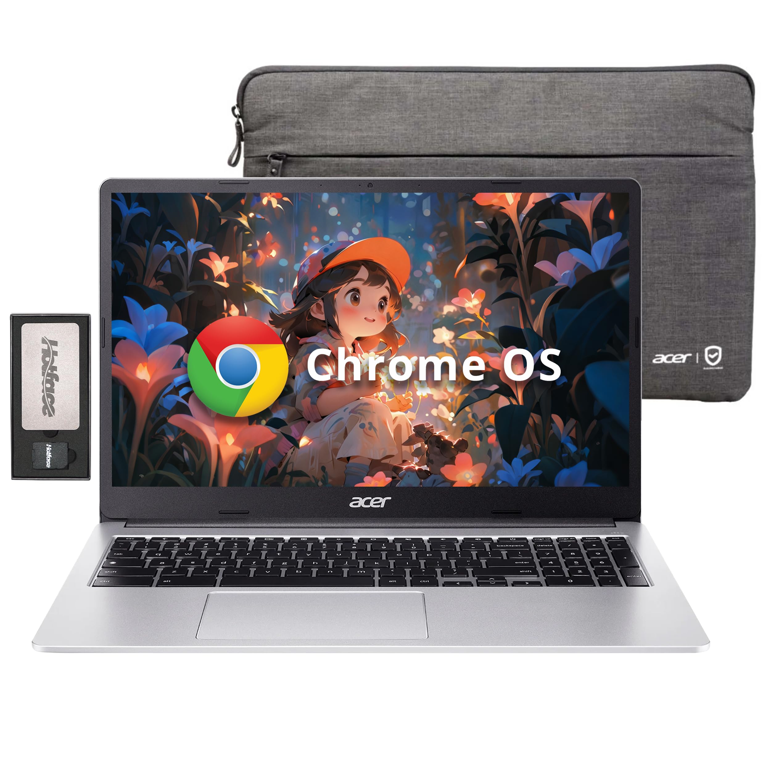 Acer Chromebook 315 Laptop, display HD antiriflesso da 15,6", Intel Pentium N6000, 4 GB LPDDR4X, 288 GB di memoria (128 GB eMMC + set docking station da 160 GB), grafica UHD, Num Pad, Wi-Fi 6, Chrome