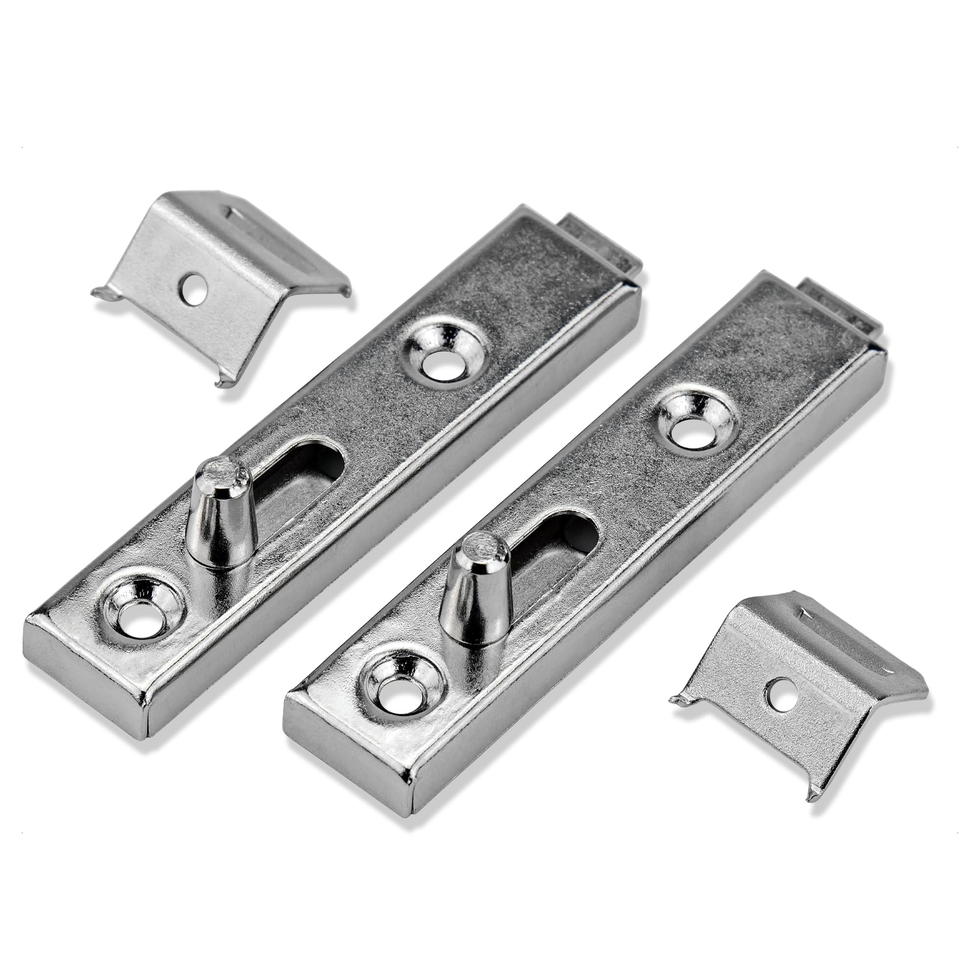 Mprofi Mt Galvanised Mprofi Mt® 2 Pieces | Metal Sliding Bolt Latch 70 X 15Mm | Furniture Door Bolt | Cabinet Lock Bolt | Nickel Plated Door Latch With Strike Plate | Straight Barrel Bolt